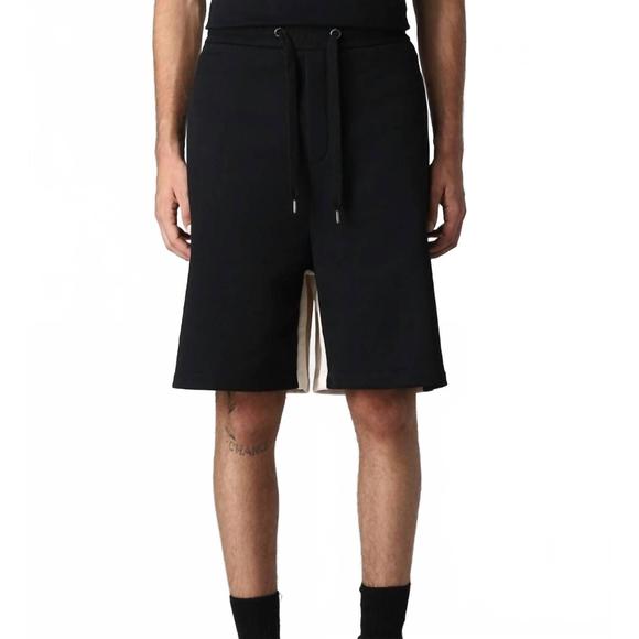 NEW VALENTINO two-tone track shorts in black/white